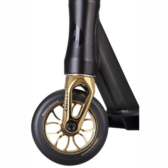 Chilli Reaper Stunt Scooter 120mm Rollen ABEC 9 verstellbarer Lenker Kinder schwarz-gold