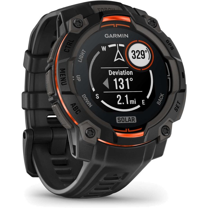 Garmin Instinct 3 Solar GPS Smartwatch 45mm schwarz robuste Multisport-Uhr Solarladung