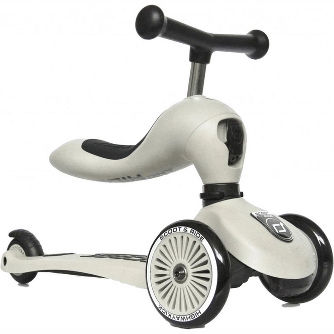 Scoot and Ride Highwaykick 3 Kinderroller 2-in-1 LED-Räder klappbar steel