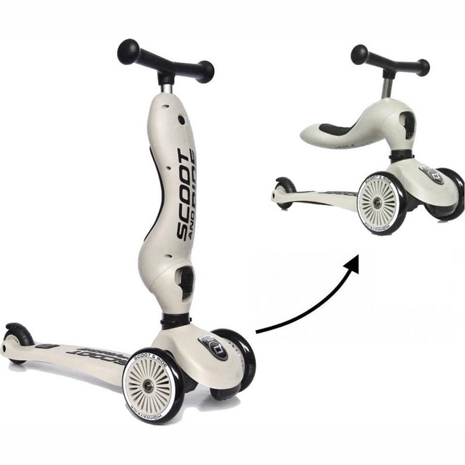 Scoot and Ride Highwaykick 3 Kinderroller 2-in-1 LED-Räder klappbar steel - Afbeelding 3