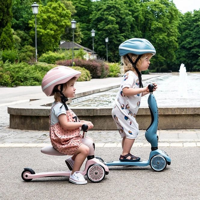 Scoot and Ride Highwaykick 3 Kinderroller 2-in-1 LED-Räder klappbar steel - Afbeelding 2