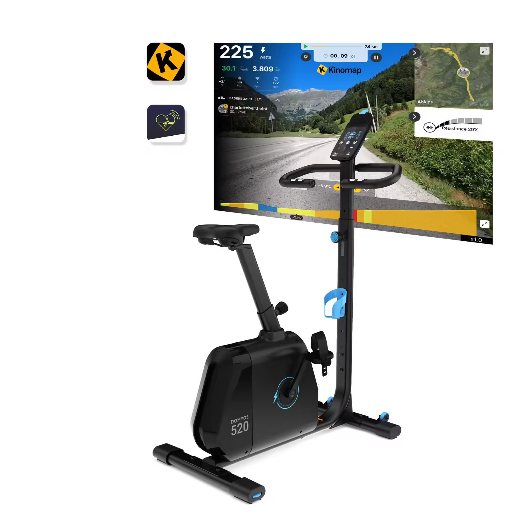 Domyos Bike 520 (voorheen Domyos Bike 500) – zelfvoorzienende hometrainer
